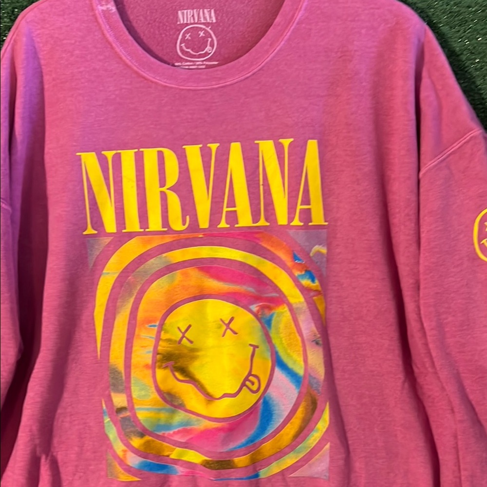 Nirvana Pink Graphic Sweatshirt - Picture 2 of 4